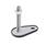 GN 43 Pieds de machine en inox avec patte de fixation, à goujon fileté ou taraudé Type (base): D1 - Caoutchouc clipsé, noir
Version (Goujon/Douille): UK - Avec écrou hexagonal interne en haut, réglage par clé plate en bas