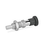 Doigts d'indexage en inox avec goupille amovible, verrouillable et non verrouillable