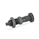 Steel Indexing Plungers, with Plastic Knob, Lock-Out