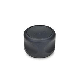 EN 624 Technopolymer Plastic Soft Grip Knobs, Ergostyle® Color of the cap: DSG - Black-gray, RAL 7021, matte finish