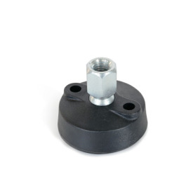 WN 9000 Steel &quot;NY-LEV®&quot; Leveling Mounts, Plastic Base, Tapped Socket Type, with Mounting Holes Type: G - With rubber pad