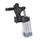 GN 962 Steel Heavy Duty Pneumatic Toggle Clamps, with Vertical Mounting Base, with Magnetic Piston Type: APV - Clamping arm with slotted hole, with two flanged washers