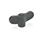 EN 634 Technopolymer Plastic Wing Nuts, with Brass Tapped Through Insert , Ergostyle® Color of the cover cap: DSG - Black-gray, RAL 7021, matte finish