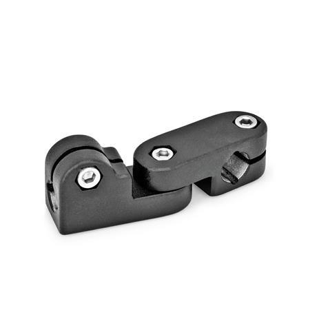 GN 287 Aluminum Swivel Clamp Connector Joints Finish: SW - Black, RAL 9005, textured finish