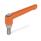 GN 300.1 Zinc Die-Cast Adjustable Levers, Threaded Stud Type, with Stainless Steel Components Color: OS - Orange, RAL 2004, textured finish
