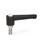 WN 304.1 Nylon Plastic Straight Adjustable Levers with Push Button, Threaded Stud Type, with Stainless Steel Components Lever color: SW - Black, RAL 9005, textured finish
Push button color: G - Gray, RAL 7035