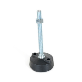 WN 9000 Steel &quot;NY-LEV®&quot; Leveling Mounts, Plastic Base, Threaded Stud Type, with Mounting Holes Type: G - With rubber pad