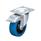 L-POEV Steel Medium Duty Rubber Wheel Swivel Casters, with Plate Mounting Type: R-FI-SB - Roller bearing with stop-fix brake, with blue wheel