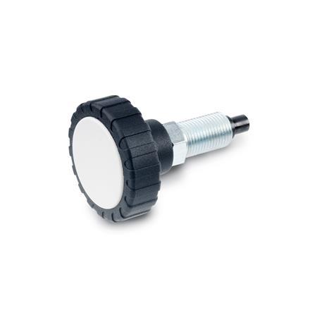 Clamping Knobs with Indexing Plunger GN 7336.8: Steel, with Safety Function