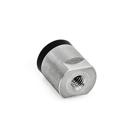 GN 52.6 Neodymium-Iron-Boron Retaining Magnets, Housing Stainless Steel, with Rubberized Magnetic Surface 