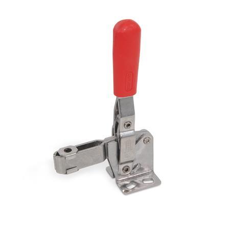 GN 810 Stainless Steel Vertical Acting Toggle Clamps, with Horizontal Mounting Base Material: NI - Stainless steel
Type: A - U-bar version, with two flanged washers