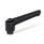 WN 300 Plastic Adjustable Levers, Tapped or Plain Bore Type, with Blackened Steel Components Color: SW - Black, RAL 9005, textured finish