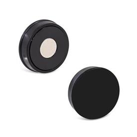 GN 53.1 Plastic Retaining Magnets, Disk-Shaped Color: SW - Black, RAL 9004