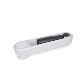 GN 472.3 Aluminum Crank Handles, with Recessed Locking Retractable Handle, with Steel Retractable Mechanism Color: SR - Silver, RAL 9006, textured finish