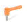GN 304.1 Zinc Die-Cast Straight Adjustable Levers, with Push Button, Threaded Stud Type, with Stainless Steel Components Lever color: OS - Orange, RAL 2004, textured finish
Push button color: O - Orange, RAL 2004