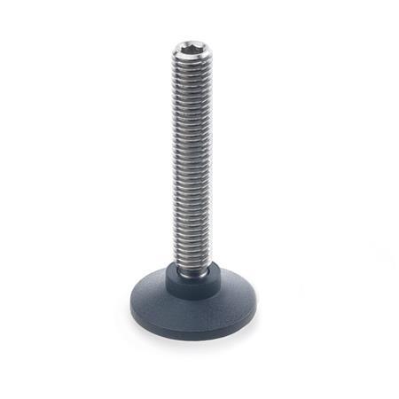 304 Stainless Steel Foot Cup Screw Horn Adjustable Flat Support Table Bolts Head 53mm White- Dims: M6x120mm 40mm-150mm L BOL-21393 1Pcs M6x 1Pcs 