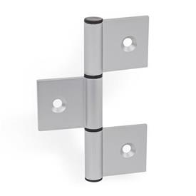 GN 2295 Aluminum Triple Winged Hinges, for Profile Systems / Panel Elements Type: I - Interior hinge wings<br />Identification: C - With countersunk holes<br />Bildzuordnung: 125