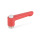GN 304.1 Zinc Die-Cast Straight Adjustable Levers, with Push Button, Tapped or Plain Bore Type, with Stainless Steel Components Lever color: RS - Red, RAL 3000, textured finish
Push button color: G - Gray, RAL 7035