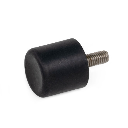 Soportes de absorción de vibración / impacto GN 457: Caucho, tipo cilíndrico, con componentes de acero inoxidable, con superficie de tope cóncava