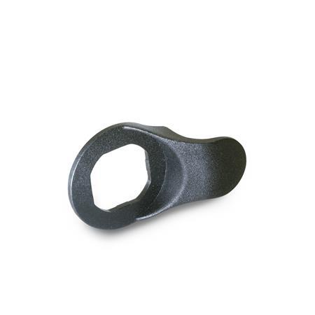 GN 120.1 Jaladeras de apertura de agarre digital de plástico tecnopolímero, para cerrojos de leva / cierres de leva 