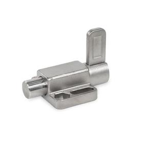 GN 722.6 Stainless Steel Indexing Plungers, Lock-Out, with Mounting Flange, with Latch 