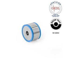 GN 6226 Stainless Steel AISI 316L Spacers in Hygienic Design Type: A1 - Through hole<br />Sealing ring material: E - EPDM