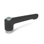 Zinc Die-Cast Straight Adjustable Levers, Tapped Type, with Zinc Plated Steel Components