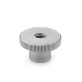 DIN 466 Stainless Steel Knurled Nuts, with Tapped Through Bore 