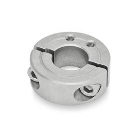 GN 7072.1 Stainless Steel Split Shaft Collars, with Tapped Attachment Holes Type: B - Tapped attachment holes, axial