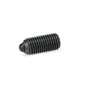 GN 615.4 Steel / Stainless Steel Spring Plungers, with Nose Pin, with Internal Hex Type: BS - Steel, high spring load