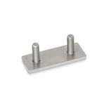 Stainless Steel Mounting Plates with Threaded Studs, for Hinges
