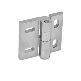 GN 235 Stainless Steel Hinges, Adjustable Material: NI - Stainless steel<br />Type: HB - Horizontal and vertical slots<br />Finish: GS - Matte shot-blasted finish