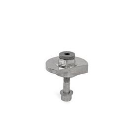 GN 918.7 Stainless Steel Clamping Cam Units, Downward Clamping, Screw from the Back Type: SKB - With hex<br />Clamping direction: L - By counter-clockwise rotation