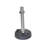 Stainless Steel "NY-LEV®" Leveling Mounts, Plastic Base, Threaded Stud Type, with Mounting Holes
