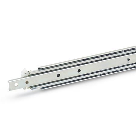 GN 1426 Steel Telescopic Slides, with Double-Sided Full Extension, Load Capacity up to 310 lbf 