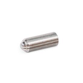 GN 614.3 Stainless Steel Ball Plungers, Unthreaded Type: NIS - High spring load
