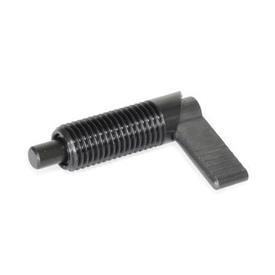 GN 721.1 Steel Cam Action Indexing Plungers, Lock-Out, with 180° Limit Stop Type: LA - Left hand limit stop