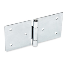 GN 136 Steel Sheet Metal Hinges, Horizontally Extended Material: ST - Steel<br />Type: B - With through holes<br />Bildvarianten: l1 (b) - on both sides elongated