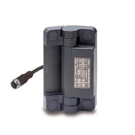 EN 239.6 Technopolymer Plastic Hinges with Integrated Safety Switch, with Connector Plug Type: CSK - Connector plug at the backside (with 0.2 m cable)