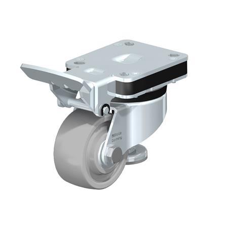  HRLK-SPOG Heavy pressed steel industrial Top Plate Casters, with Integrated Truck Lock, with Ball Bearing 