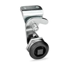 GN 115.8 Zinc Die-Cast Cam Latches with Hook, Operation with Socket Key Finish (Housing collar): SW - Black, RAL 9005, textured finish<br />Type: VK7 - With square spindle<br />Identification no.: 2 - With latch bracket