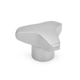 GN 5345 Boutons à trois lobes en inox, de type blanc 