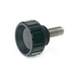 Technopolymer Plastic Knurled Screws, with Stainless Steel Threaded Stud