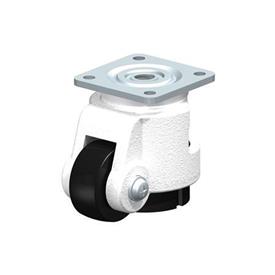 HRSP-POA Steel Heavy Duty Leveling Casters, with integrated truck lock and top plate fitting Type: G - Plain bearing