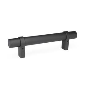 GN 333.3 Aluminum Tubular Handles, with Straight Movable Legs Finish: SW - Black, RAL 9005, textured finish