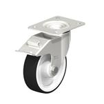 Stainless Steel Swivel Caster with Polyurethane Treaded Wheel, with Plate Mounting