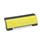 EN 630 Jaladeras en «U» de seguridad, cerradas, inclinadas de plástico tecnopolímero, con agujeros pasantes avellanados, Ergostyle® Color de la cubierta: DGB - Amarillo, RAL 1021, acabado brillante