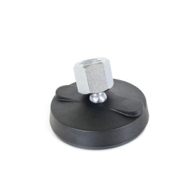 WN 9100 Steel &quot;NY-LEV®&quot; Leveling Mounts, Plastic Base, Tapped Socket Type, without Mounting Holes Type: G - With rubber pad