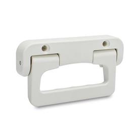 EN 825.1 Technopolymer Plastic Folding Handles, with Spring-Loaded Return Color: WS - White, RAL 9002, matte finish