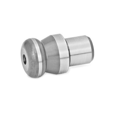 GN 6322 Steel Locating Pins, with Ball-Type Shoulder Type: B - Locating pin, high type, cylindrical